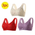 thumbnail image 2 of AherBiu 3pc Plus Size Bras for Women Front Closure Full Coverage Comfort Bralettes Push up Wireless Lingerie, 2 of 6