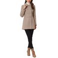 thumbnail image 2 of INSPIRE CHIC Manteau Caban Long d'Hiver à Double Boutonnage pour Femme à Col Peter Pan L Beige Foncé, 2 of 6