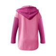thumbnail image 5 of Swstbby Soldes d'Automne! Hauts d'Automne pour Femmes Grande Taille, Chandail à Capuchon à Manches Longues Patchwork Contrasté Décontracté Rose Vif TTG, 5 of 5