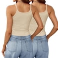 thumbnail image 4 of Timegard Camisoles 2 Pcs pour Femmes Col Rond Côtelé Sans Manches Ajusté Court Haut Décontracté Sortie Camis, 4 of 6