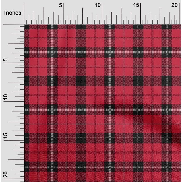 oneOone Georgette Viscose Fabric Tartan Check Printed Craft Fabric BTY 42 Inch Wide