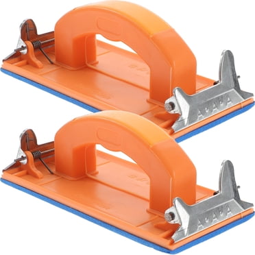 Shisuyan Porte-Papier Sablé 2 Pcs avec Poignée, Cadre de Papier Sablé Portatif, Outils de Meulage Poli pour Murs, Menuiserie, Polissage, Outils de Ponçage, Outils Abrasifs (Orange)