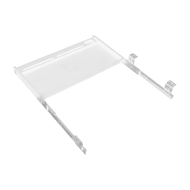 Rongfmy Desk Drawer Keyboard Tray in gray and white, designed for ergonomic typing under desks. Measures 515mm x 375mm (20.28 inches x 14.76 inches) and made from durable materials for secure keyboard support. Features a sliding mechanism for easy pull-out and storage, with guide rails for simple installation. Suitable for home or office use.