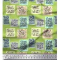 thumbnail image 1 of Soimoi Green Poly Georgette Fabric Motivational Quotes Text Decor Fabric Printed Yard 52 Inch Wide, 1 of 5