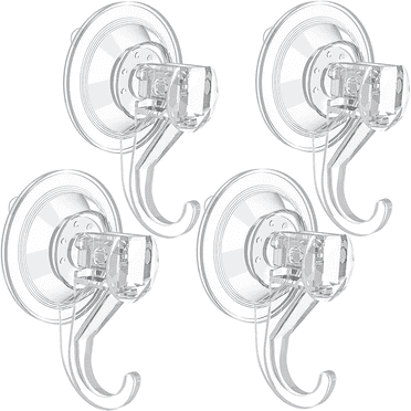 Suction Cup Hooks, Luxear Vacuum Suction Shower Hooks Reusable Waterproof Strong Suction Hangers - 4 Pack