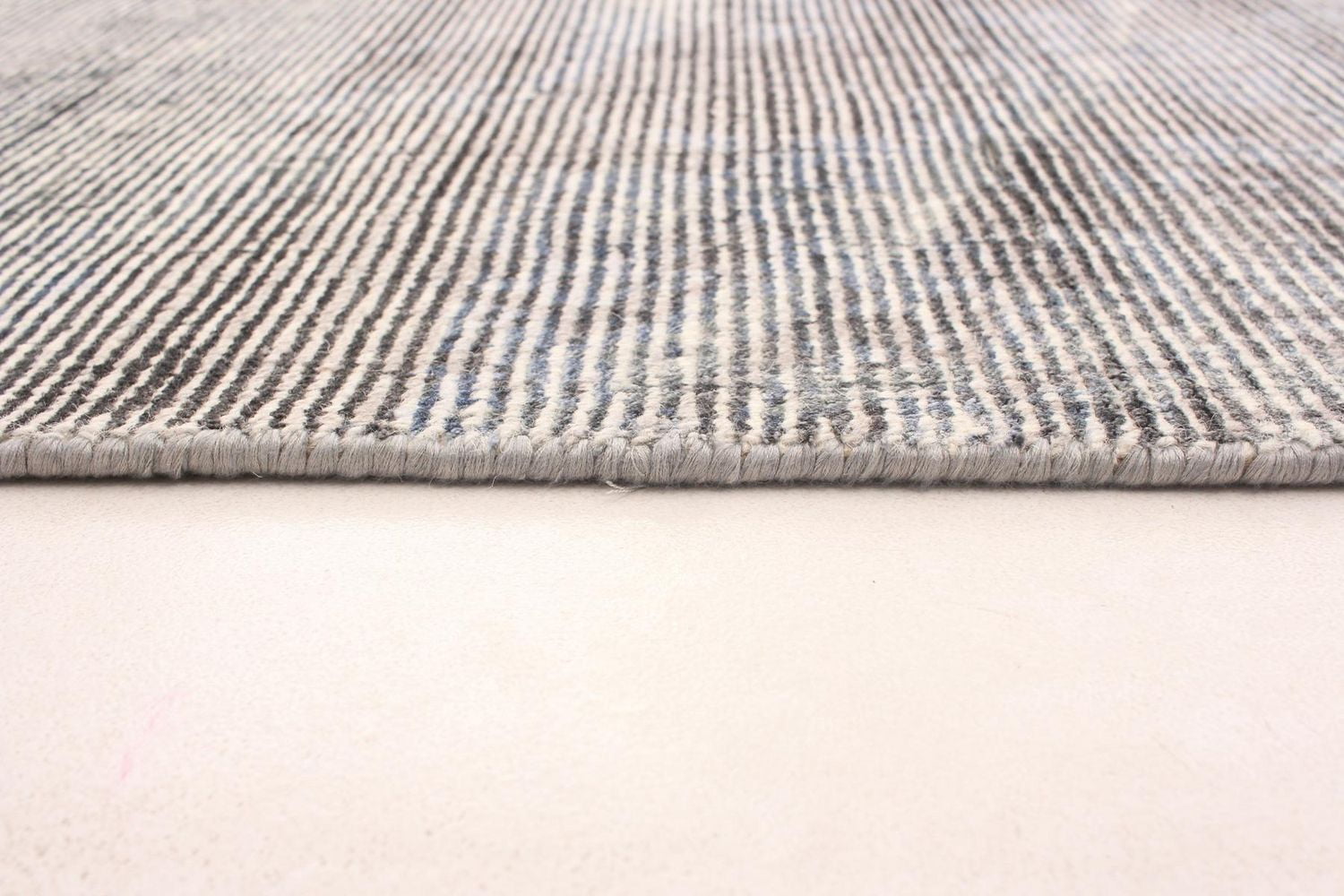 ECARPETGALLERY Tapis Noué à la Main pour Salon, Salle à Manger et Chambre à Coucher Rayé Collection Galleria 5'0" x 7'7" en Gris