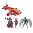thumbnail image 1 of Marvel Spider-Man Spider Escape Jet, With 3 Action Figures in 6-Inch Scale, Including Spider-Man and Marvel's Vulture, 4 Projectiles, Ages 4 and Up, 1 of 7