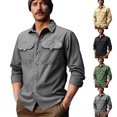thumbnail image 1 of Lovzfmll Men's Waterproof Shacket, Quick Dry Shirt Jacket, Lapel Collar Button Front, Elastic Outdoor, Fall Jackets for Men, Water Resistant Coat, 1 of 9