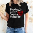 thumbnail image 1 of Pisexur Valentines Day T-shirt Top T-shirt à Manches Courtes Imprimé Amour de la Saint-Valentin pour Femmes Haut à Manches Courtes Col Rond Haut/chemise, 1 of 5