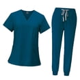 thumbnail image 2 of Female Scrub Set V Neckline Nurse Workwear for Beauty Center SPA Cosmetology XL, 2 of 8