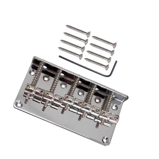 5 Saddles Bridge Screw Wrench for 5 String Electric Instruement Accs 5-String Electric Bass Replacement Silver