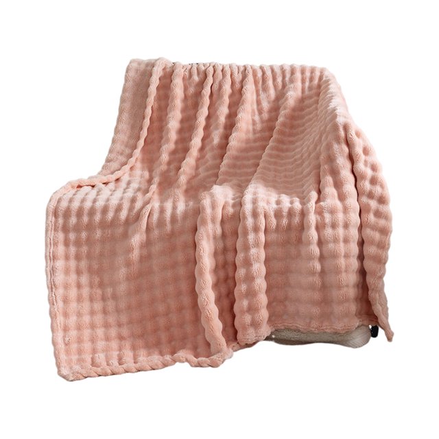 Maytalsory Warm White Faux Fur Throw Blanket Thick Rabbit Plush Blanket Multi Functional Comfort Providing pink 100*150CM