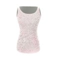 thumbnail image 4 of Nouvelle Sortie, Débardeur à Paillettes Patchwork pour Femme, Col Rond, Coupe Ajustée, à la Mode, Décontracté, Tenue de Tous les Jours, Haut Stylé Essentiel à la Garde-Robe/polyester, Blanc, Sopatenor, 4 of 9