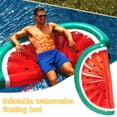 thumbnail image 1 of AMERTEER Giant Inflatable 70 x 35 Inch Watermelon Island Summer Swimming Pool Float Raft, 1 of 11