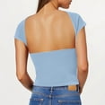 thumbnail image 4 of BLCHUNen Débardeurs pour Femmes Tendance Sans Manches à Enfiler Col Rond Coupe Ajustée Extensible Léger Entraînement Sport Actif Décontracté Hauts, 4 of 7