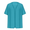 thumbnail image 4 of CFLVAEK Fall Cardigan Sweaters for Plus Size Women Casual Short Sleeve Open Front Shrugs Soft Solid Color Cropped Boleros Lightweight Cardigans Cover Ups Mint Green XXXL, 4 of 7