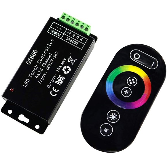 ZheElen DC12V-24V 6Ax3channel 18A RF Wireless Touch RGB Controller GT666 Touch Panel RGB LED Controller Dimmer