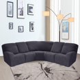 thumbnail image 2 of CHOK 2024 5 Seat Corner Sofa Cover Sectional Recliner Corner Sofa Protector for Livingroom Deep Blue, 2 of 11