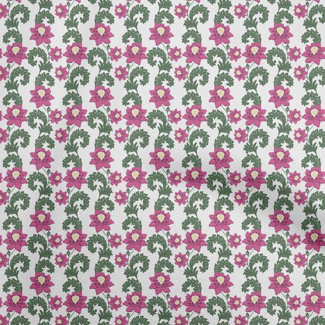 oneOone Velvet White Fabric Florals Sewing Craft Projects Fabric Prints By Yard 58 Inch Wide