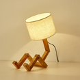 thumbnail image 4 of BELOVING Lampe de Chevet Moderne Réglable en Bois Lampe de Bureau de Table de Nuit Salon Beige, 4 of 9