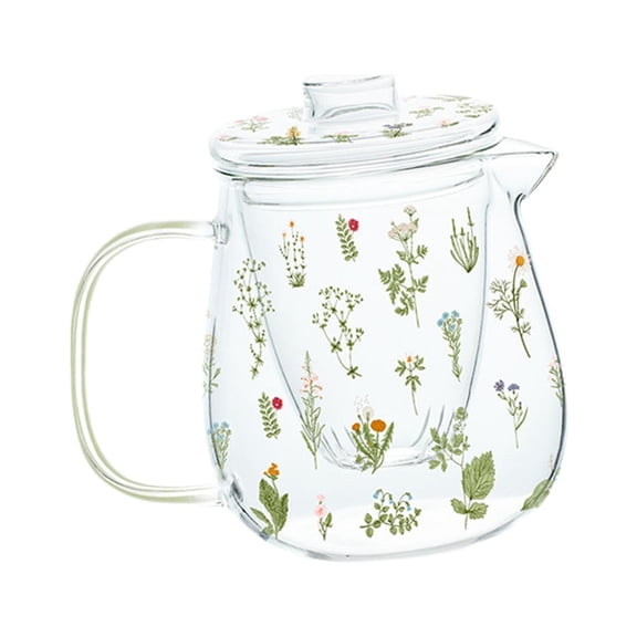 jifeng Théière en Verre Borosilicaté avec Passoire Théière pour Thé en Floraison pour Cadeau d'Anniversaire Maison Grande