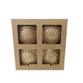 thumbnail image 4 of Holiday Time 4-Count Gold Glitter Shatterproof Textured Christmas Ornaments, 150MM, 4 of 4