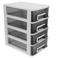 thumbnail image 4 of Miangastore Household Four-layer Storage Cabinet Plastic Drawer Closet Portable Multifunction Dustproof Storage Rack Organizer Furniture (White Frame and Transparent Black), 4 of 9