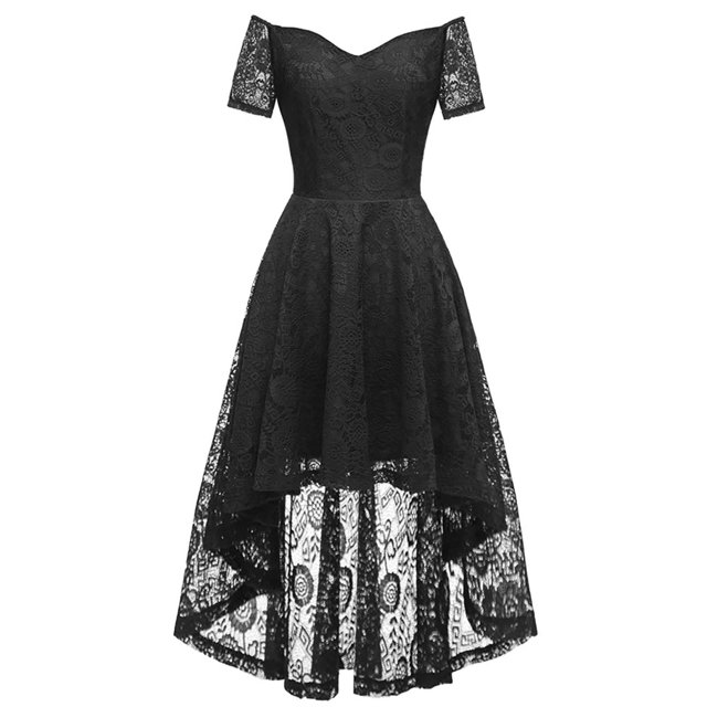 adviicd Robe pour Femmes Robes d'Été pour Femmes Col en V Manches Courtes Ourlet à Volants Robe Courte Noire,L