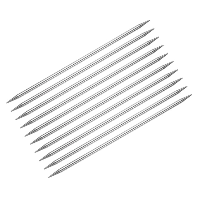 Uxcell 10Pcs Knitting Needle 5.0mm Diameter 7.87 Inches Length Stainless Steel Double Pointed Sweater Stitching Needles