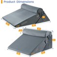 thumbnail image 2 of Wedge Pillows for Adult Adjustable Bed Wedge Pillow for Post Surgery Triangle Pillow Headboard with Bolster Cushion for Sleeping Acid Reflux Neck & Back Support and Dark G, 2 of 9
