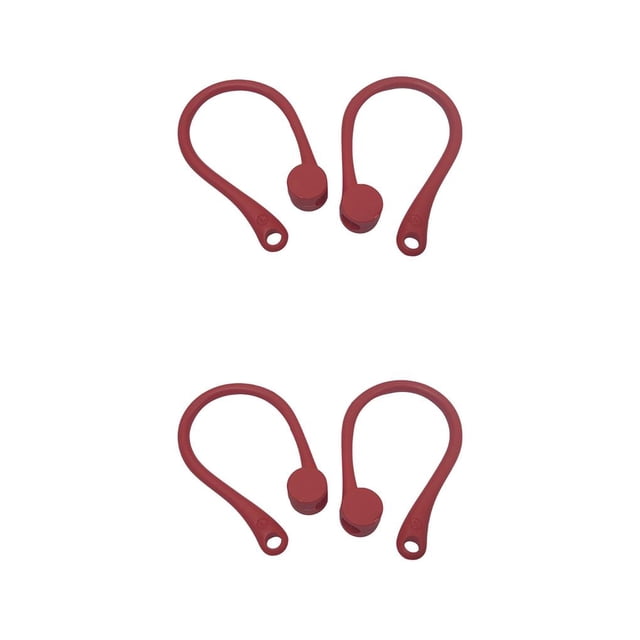 pitrice Portable 1Pair Silicone Earhooks For Anti-lost Ear Hook Secure Fit Red 2Set