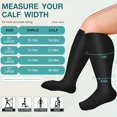 thumbnail image 2 of 3 Pack Plus Size Compression Socks for Women & Men, 15-20mmHg Extra Wide Calf Knee High Stockings for Circulation Support, 2 of 5