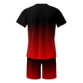 thumbnail image 5 of Costumes pour Hommes Costumes pour Hommes Survêtement Été 2024 Grande Taille Manches Courtes Col Rond Survêtement Athlétique Décontracté à Blocs de Couleur Ensemble de Survêtement à Taille, 5 of 5