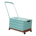 thumbnail image 2 of jifeng Storage Bin with Wheels and Handle Rolling Crate Foldable Closet Organizer with Blue, 2 of 9