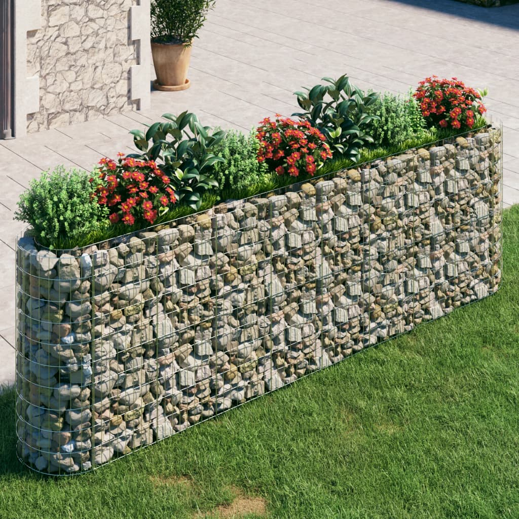vidaXL Gabion Lit Surélevé Fer Galvanisé 330x50x100 cm