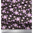 thumbnail image 3 of Soimoi Tissu Popeline de Coton Feuilles & Rose Imprimé Floral 1 Yard 42 Inch Wide, 3 of 3