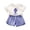 Blue, variant on dmqupv Cowgirl Outfits For Girls Girls Short Sleeve Shorts Suit Comfortable Fashion Cartoon Fruit Plaid Print Children Two Piece Suit Red,Size for 12-18 Months