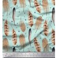 thumbnail image 1 of Soimoi Green polyester Crepe Fabric Eagle Feather Printed Fabric 1 Yard 52 Inch Wide, 1 of 3