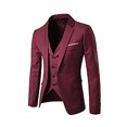 thumbnail image 3 of CEHVOM Complet de Mode pour Homme Veste + Gilet + Pantalon de Complet Complet Trois Pièces, 3 of 4