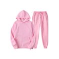 thumbnail image 1 of Innerwin Sweatshirts+Pant Outfits Two Pieces Men Tracksuit Set Sports 2 Pcs Fleece Jogger Sets Pink M, 1 of 2