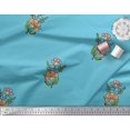 thumbnail image 3 of Soimoi Poly Georgette Fabric Leaves & Floral Block Printed Fabric 1 Yard 52 Inch Wide, 3 of 3