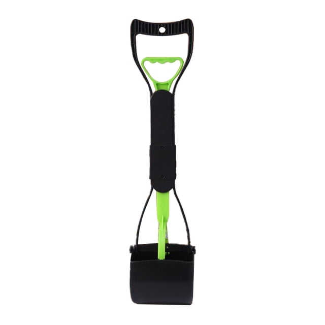 SLYNSHome Pooper Scooper for Dogs,Non-Breakable Long Handle Foldable Portable Dog Scooper with Spring,Easy to Pick Up - Green