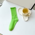 thumbnail image 2 of XIAQUJ Womens Socks Solid Color Socks Colorful Lightweight Cotton Pile Socks Socks Socks Green One Size, 2 of 3