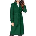 thumbnail image 2 of LSLJS Womens and Winter Lapel Woolen Cloth Coat Trench Jacket Long Overcoat Outwear, 2 of 8