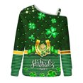 thumbnail image 4 of Débardeurs pour Femmes Mode Sweat-Shirt Imprimé Jour de St.Patrick Chemise à Épaulette Graphique à Manches Longues Tops, 4 of 5