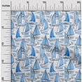 thumbnail image 2 of oneOone Georgette Viscose Medium Blue Fabric Beach Boat Craft Projects Decor Fabric Printed By The Yard 42 Inch Wide, 2 of 4
