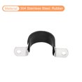 thumbnail image 4 of Unique Bargains 12Pack 1-3/16' Cable Clamp U Shape Stainless Steel Rubber Cushioned Pipe Strap, 4 of 5