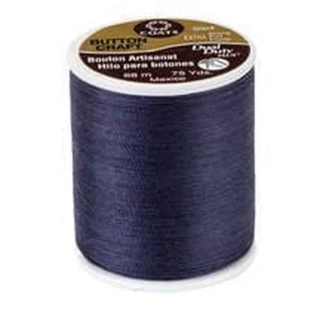 Coats & Clark Bobine à Double Usage Extra Robuste pour Boutons et Artisanat Thread, Bleu Marine Foncé, Faite de 74 % polyester et 26 % Coton avec une Finition Polie Glacée pour Prévenir l'Emmêlement et l'Abrasion, Idéale pour les Projets de Couture à la Main et d'Artisanat Intensifs, Souvent Utilisée pour Renforcer les Boutons et les Coutures.