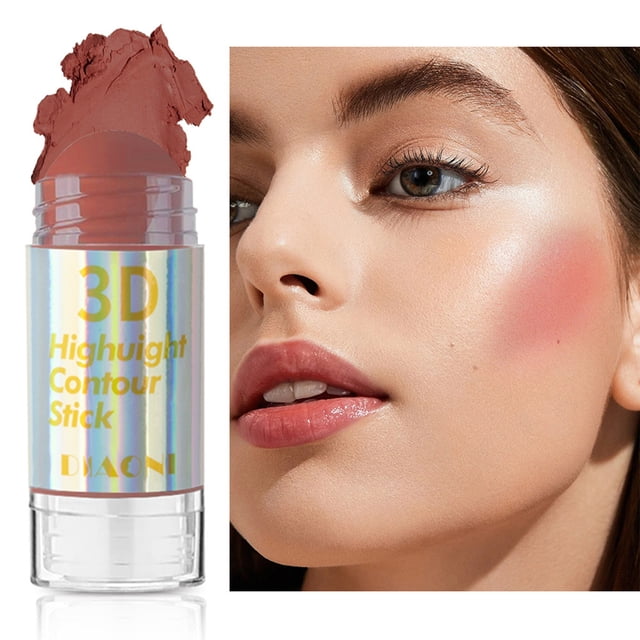 Mareep Blush Creamy Cheek Color Cheek Tint Cheek RougeThe Brush Cream To Powder Blush Stick 2-in-1 Blush and Lip Makeup Stick Multi Functional Lazy Eye Shadow Powder Blusher