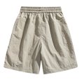 thumbnail image 4 of BADHUB Summer Savings Clearance! Drawstring Cargo Shorts for Men Color Block Elastic Waist Work Shorts Lightweight Zipper Multi Pocket Shorts Khaki XL, 4 of 7